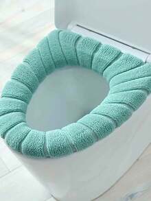 1 Set Luxury Soft-Touch Toilet Seat Cover - Ultra Comfortable, Machine Washable, Detachable Cover, Contrast Color Handles, Stylish Design, Easy To Clean, Durable, Brings Comfort And Elegance To The Bathroom