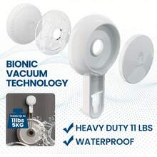 4pcs Powerful Suction Cup Hooks And No Drill Wall Mounted Towel Rack, Kitchen Hooks, No Drilling Required, Reusable, Waterproof, 360° Rotation, 2pcs Shower Hooks, 1pc Towel Rack, Kitchen Suction Cup Hooks, Suitable For Bathroom, Wall, Bathrobe, Coat, Practical Hooks - White - View 7