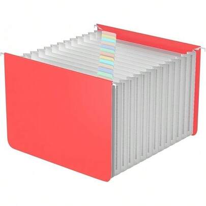 Expanding Hanging File Folders,Plastic Expandable Hanging Folder Letter Size,Filing Cabinet,13 Innovative Accordion Pocket,Alphabetical Tab,Large Capacity,Durable File Organizer 1 Colored2025