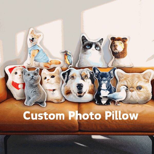 1pc Custom Photo Pillow, Personalized Pet Pillow, Customizable Picture Pillow With Cute Or Funny Patterns, Double-Sided 3D Pillow, Gift For Dad /Mom /Family /Her /Him /Girlfriend /Boyfriend /Pets, Birthday Gift For Couples, Wedding Gift, Anniversary Gift, Housewarming Gifts, Custom Cushion Christmas Gift
