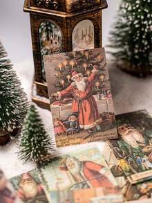 100 Sheets/Book Christmas Planner Base Material Mini Book, 8 Styles Available, Christmas New Year Scene DIY Planner Scrapbook Material Paper, Aesthetic Collage Card Material - Christmas Journal Materials - View 5