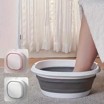 1 chậu ngâm chân gấp gọn di động, chậu ngâm chân bằng nhựa, chậu trị liệu chân có thể gập lại, hộp đựng tiết kiệm không gian, chậu silicon có thể gấp lại, chậu rửa có thể gập lại, xô ngâm chân, chậu rửa chân dùng tại nhà và khi đi du lịch, chậu massage chân có thể gập lại, dụng cụ chăm sóc chân, vật dụng thiết yếu tại nhà, đồ dùng cho năm học mới.