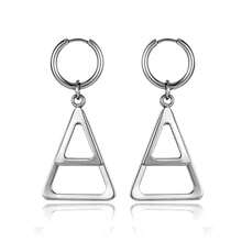 1 pieza Pendientes geométricos de triángulo con circonita cúbica de plata de ley 925 de estilo minimalista y elegante para mujeres, adecuados para fiestas, vacaciones, banquetes y bodas
