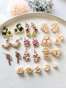 1/2/4/13 piezas Cortador de arcilla de estilo bohemio para vacaciones de verano, herramienta de arcilla en forma de panal de abeja, molde de cortador de arcilla con diseño de animales lindos para hacer colgantes, collares y kit de joyería DIY