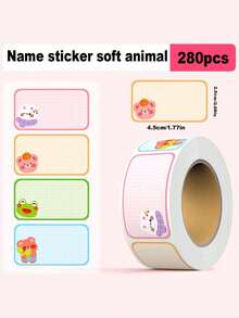 280 piezas de pegatinas con nombres de dibujos animados, pegatinas de etiquetas coloridas para estudiantes en la temporada de regreso a la escuela, pegatinas cuadradas escritas a mano sin adhesivo - Multicolor - Ver 5