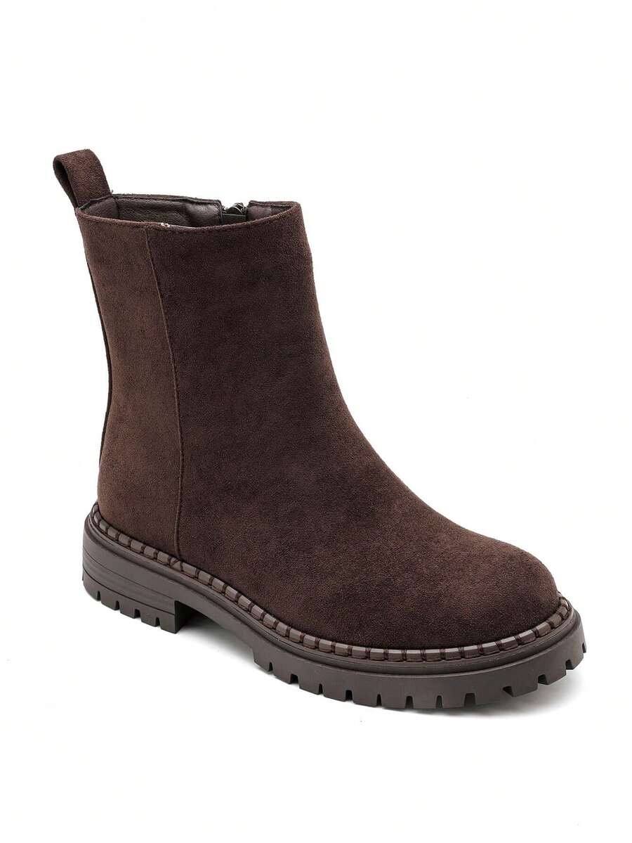 Boots Plates Confortables Pour Femme – Style Chic And Semelle Crantée - Brown 2515A-1 - View 1