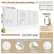 3 Stücke/Set, Leinwandkunst, gerahmte Wanddekoration, Paar-Zimmer Dekoration, Akzent für Schlafzimmer-Kopfteil, Linienkunst, romantische Wandgalerie, Wandkunst für Neuvermahlte Wohnzimmer, Valentinstag Dekoration, Hochzeitsdekoration, Zimmer Dekoration, Schlafzimmer Dekoration, Wohnzimmer Dekoration