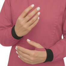 Bata Medica Antifluidos Unitalla marsupial puño con pasador de pulgar fresca suave cordones ajustables - Palo de Rosa - Ver 3