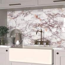 1 rollo de papel de contacto brillante, pegatinas de pared autoadhesivas, papel tapiz de PVC desprendible, es decir, papel tapiz con patrón de piedra de flores grandes que se puede pelar, adecuado para la cocina, el dormitorio, la sala de estar, la decoración de muebles de encimera, rollo de papel tapiz para decoración del hogar y renovación de muebles 40cm x 5m - Amarillo - Ver 13