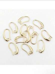 10pcs French Earring Hooks 18K Plated Earring Hooks, French Ear Wire Golden Fishhook Hoop Earrings Brass Earring Findings Component For DIY Jewelry Earring Making