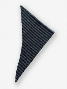 欧洲设计师针织条纹小三角围巾，女士保暖条纹围脖头巾，街头时尚头巾，可爱女孩小三角围巾，秋冬连衣裙搭配 - 彩色 - 查看 13