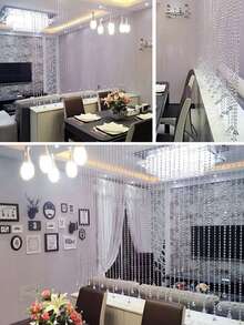 Eleganckie kryształowe koraliki w girlandzie z diamentowymi pryzmatami w kształcie żyrandola – lśniące, przezroczyste, ośmiokątne koraliki akrylowe na Boże Narodzenie, wesele, walentynki – lekki i odblaskowy łańcuch z kamieni szlachetnych do dekoracji centralnych, drzwi i choinek, koraliki do wyrobu biżuterii