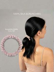 2 szt. 100% naturalny jedwab, jednokolorowe gumki do włosów, wysokiej jakości gumki do włosów (22 Momme), damskie duże opaski do włosów, akcesoria do włosów, element na głowę, gumki do włosów
