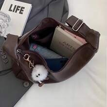 1个女士时尚单肩包，简约斜挎包，棕色PU材质单肩包，大容量，可调节肩带，适合日常、聚会、通勤等场合。 - 彩色 - 查看 6