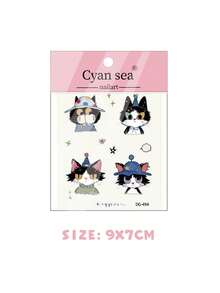 2 件猫和动物世界果冻贴纸，可爱 3D DIY 贴纸，适用于手机壳、iPad、笔记本电脑、剪贴簿 - 彩色 - 查看 3