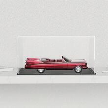 1 个大尺寸透明亚克力展示盒，多种尺寸，塑料组装防尘展示盒，带哑光黑色底座，适用于人物模型、汽车模型、积木、收藏品、雕像、模型 - 黑底透明 - 查看 1