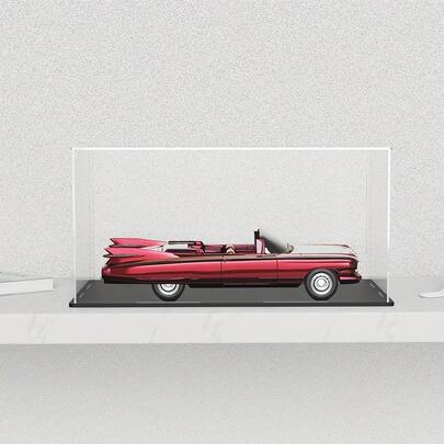 1 pièce Grand boîtier d'affichage en acrylique transparent, plusieurs tailles, boîte d'affichage anti-poussière en plastique avec base noire mate, convient pour les figurines d'action, les modèles de voitures, les blocs de construction, les collections, les statues, les modèles