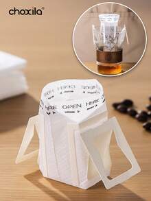 choxila 50/100/150个带挂耳设计的便携式咖啡滤纸袋，便携式一次性滴滤咖啡滤纸袋单份，倒入咖啡过滤器，兼容各种咖啡杯/餐具，适用于旅行、露营、家庭、办公室学校用品返校、沙特国庆节