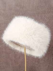 1pc Women's Solid Color Fluffy Hat, Soft Comfortable Warm Minimalist Cap, Casual Versatile Windproof Suitable For Daily Wear, Can Be Matched With Scarf, Autumn/Winter Autumn Decor - Multicolor - View 14