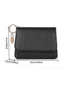 NYXIA 1个女士钱包纯色简约超薄卡包女钱包迷你零钱包女士钱包短款时尚女士卡包零钱包二合一钱包时尚纯色小卡包多功能防盗刷毛女士短款零钱包包旅行商务出差返校 - 彩色 - 查看 5