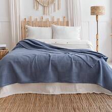 200X230 Geometric Blanket, %100 Cotton Geometric Blanket, Multi-Purpose Geometric Waffle Throw Blanket, Dokubba Geometric Blanket