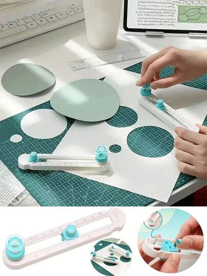 1pc 2-20cm Diameter Round Cutter, Portable Round Cutting Tool, Suitable For Home, Study, Office, Round, Straight, Circle Cutting