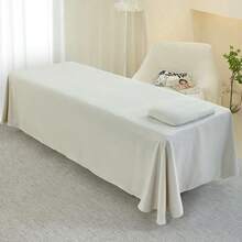 TOEDO 纯色床裙适用于美容院按摩水疗床单亲肤按摩床罩带孔120*230cm - 彩色 - 查看 10