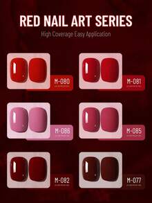 XEIJAYI 6 件指甲油凝胶红色指甲油凝胶套装美白光疗凝胶套装牢固持久 UV LED 浸泡指甲油，DIY 沙龙品质指甲油 - 彩色 - 查看 5