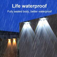 Super Bright Outdoor LED Solar Wall Lights White/Color Multi-Function Lighting Solar Fence Lights Outdoor Garden Decorative Porch Decorative Beautification Lights Solar Deck Lights