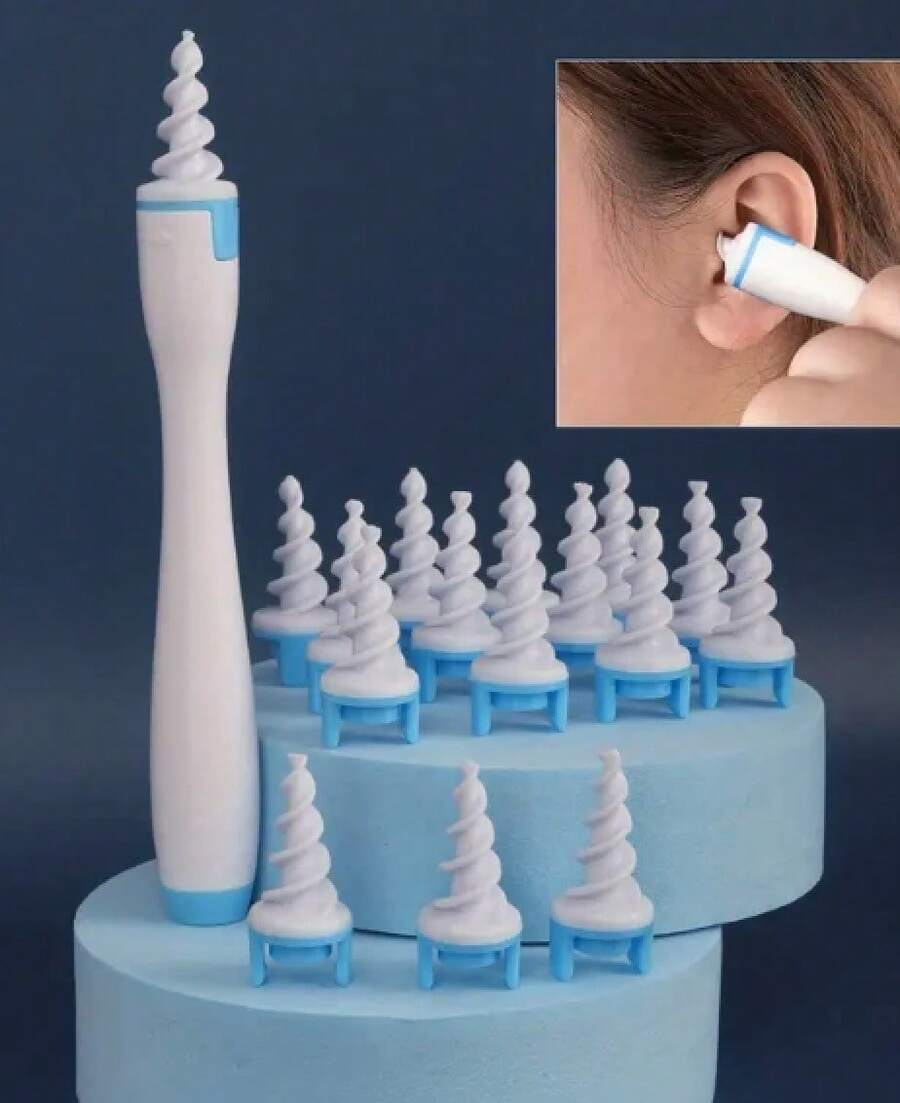 1 Piece Earwax Removal Product Comes With 16 Soft And Flexible Replacement Tips Ear Cleaner Best For Removing Earwax Earwax Removal Tool - Màu xanh lam - Xem 1