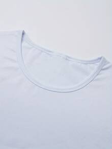 1pc Matching Anniversary T-Shirts For Couples - "It's Our Anniversary" Print With Interlocking Rings Design, White & Golden Geometric Pattern, Machine Washable Round Neck Casual Tees For Him & Her, Perfect Gift For Wedding Celebrations, Dates & Daily Wear, Romantic Clothing, Relaxed Fit Tee, Easycare Fabric, Comfortable Fabric - 女款白色 - 查看 5