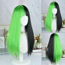 Long Straight Synthetic Wigs With Bangs Black Purple Cosplay Party Lolita Hair Wigs For Women Natural Heat Resistant Wig Halloween Wigs - Multicolor - View 12