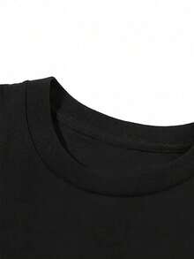 1 camiseta gráfica con estampado digital para mujer arma, silueta, estatua, ciudad Camiseta casual de cuello redondo y manga corta. Camiseta de algodón ligera para las cuatro estaciones, lavable a máquina, no lavar en seco. - Negro - Ver 4