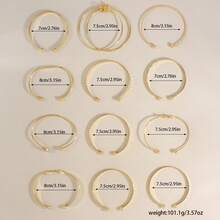 12pcs Set Fashionable Metal Heart Shaped Bangle Bracelet Set, Bohemian Adjustable Multi-Layer Wrist Cuff, Suitable For Daily Wear And Party, Ideal Gift For Friends And Family - Gold - View 2
