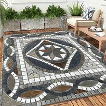 Bohemian Style Retro Marble Pattern Outdoor Carpet, Material Flat Print Soft Carpet, Suitable For Courtyard, RV, Beach, Garden, Terrace And Hardwood Floor, Holiday Decoration, Courtyard Decoration - Nhiều màu - Xem 5