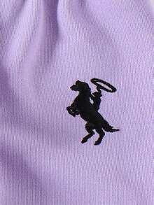 2pcs Baby/Baby Girl Casual Everyday Horse Embroidery Long Sleeve Sweatshirt And Sweatpants Set, Lightweight For Spring/Autumn