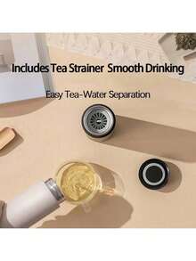 Xiaomi Cốc giữ nhiệt 350ml, Mở bằng một lần chạm để dễ uống, Thép không gỉ 316 giữ nhiệt và lạnh, Thiết kế di động, Hoàn hảo để sử dụng tại văn phòng và trên ô tô, Màu trắng - trắng - Xem 4