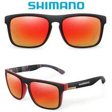 SHIMANO Ochelari de soare polarizați SHIMANO cu protecție UV400 pentru bărbați și femei, potriviți pentru activități în aer liber, vânătoare, pescuit, condus, ciclism, disponibili cu husă