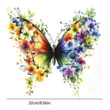 1/2/3pcs Flower & Butterfly Heat Transfer Stickers, Suitable For DIY, Durable Plastic Mixed Colors, For T-Shirt And Pillow Decoration. Multi-Color, Washable, Durable Plastic DIY Stickers, Applicable For Hoodies, Cushions, Pants, Sofa Covers And Canvas Bags, Washable And Fade-Resistant - Multicolor - View 2