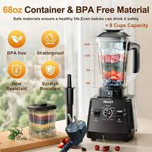 Professional Blender, Smoothie Blender, Maximum 2400W/1000W Blender And Grinder Combination 25000RPM Powerful Blender Kitchen 68 Ounce Container Countertop Blender Ice, Snow Durian Blender, Milkshake, Grinder, Juice, Milkshake - EU E Type Plug(220-240V) - View 4