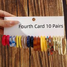 1 Cặp/10 Cặp/40 Cặp Bộ Hoa Tai Vòng Tròn Hình Chữ C Thời Trang Đơn Giản Làm Từ Nhựa Acrylic Hai Màu Mới - Đầy màu sắc - Xem 12