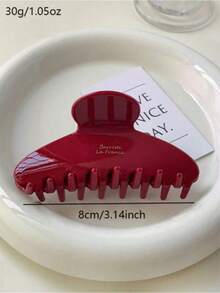 1 pezzo Fermaglio per capelli di colore tinta unita, fermaglio per capelli alla moda, fermaglio per capelli elegante da donna, fermaglio a pinza con etichetta dorata, accessorio per capelli a chignon, accessorio per capelli autunno inverno, accessorio per capelli da donna, adatto per look da vacanza, elegante fermaglio per capelli da donna