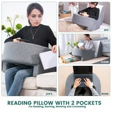 1 almofada de leitura extra grande para adultos - almofada ergonômica para apoio de braço, adequada para relaxamento durante a leitura, conveniente para leitura no escritório e ao ar livre