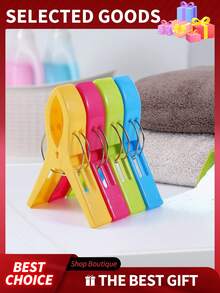 1/4/8/Pcs Large Colored Clothespins, Beach Towel Clips, Multifunctional Towels, Beach Chairs, Etc., Durable And Colorful (Yellow, Red, Blue,Green), Towel Clips,Plastic Hanger, Chair Clips, Towel Racks, Windproof And Colorful, Suitable For Bathroom Accessories Drying Quilts And Clothes, Pool Chairs, Sun Loungers, Outdoor Activities And Beach Travel