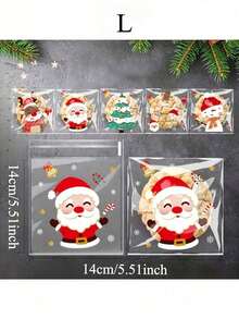 100pcs Christmas Treat Bags - Self-Sealing, Disposable Opp Candy & Cookie Pouches With Festive Cartoon Designs For Holiday Gifting Christmas Decorations Christmas Decor Christmas Gifts Christmas Party Supplies Christmas Gift Bags Christmas Bags Christmas Stickers Christmas Christmas Decorations Christmas Pajamas Christmas Gifts Christmas Decor