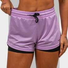 Women Sports Shorts - Màu tím - Xem 2