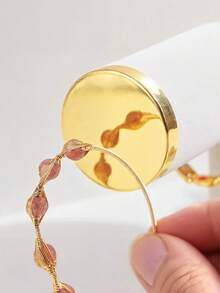 1pc Luxury Jewelry Stand Organizer Display Rack For Flea Market Booth Trinkets, Watches,Bracelet,Bracelets, Multipurpose Use, Perfect Holiday & Birthday Gift - Beige - View 3