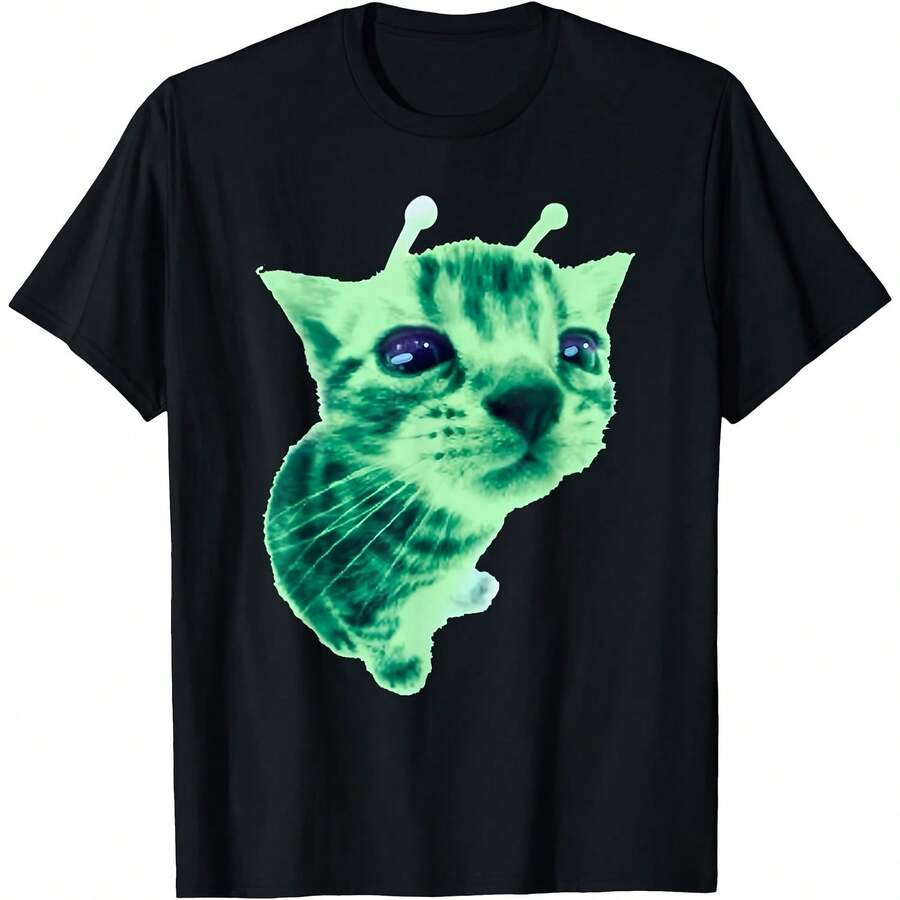 Gnarp Cat Silly Alien Cat Meme Brainrot Meme T, Adult Kid T-Shirt - Đen 2 - Xem 1