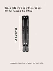 1 Pieza Soporte Portátil Negro Plegable Para Laptop, Tableta, Smartphone Con Soporte Para Teléfono Expandible Y Soporte De Enfriamiento Ajustable