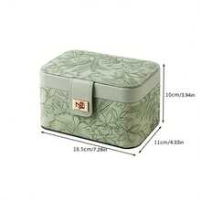 1pc Vintage-Style Jewelry Organizer Box With Lockable Drawers & Velvet-Lined Compartments - Large Faux Leather Rectangular Tabletop Storage For Earrings, Rings, Necklaces - Unique Gift For Women, Mom, Jewelry Box, Jewelry Boxes